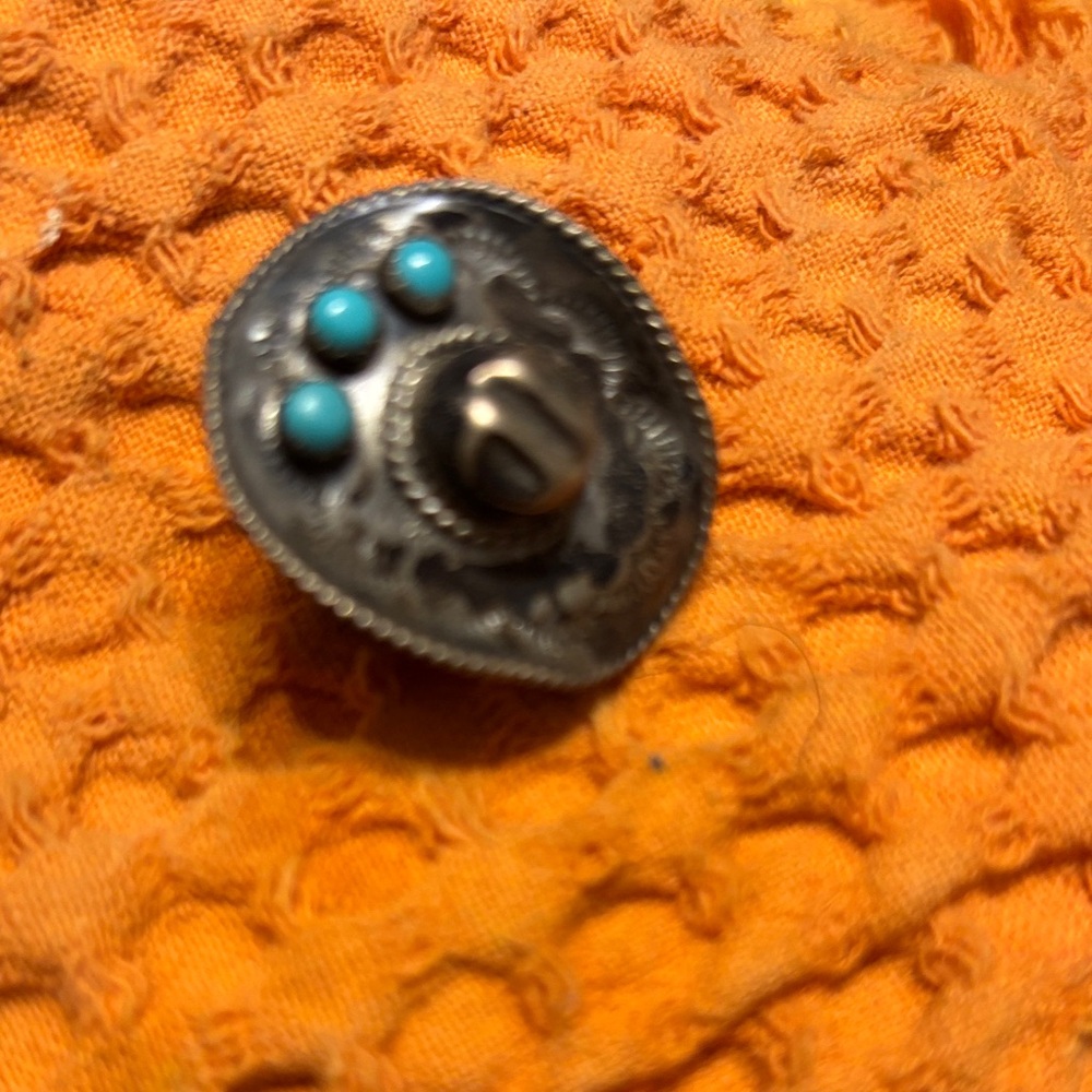 Source Unknown Silver And Turquoise “Cowboy Hat” … - image 3